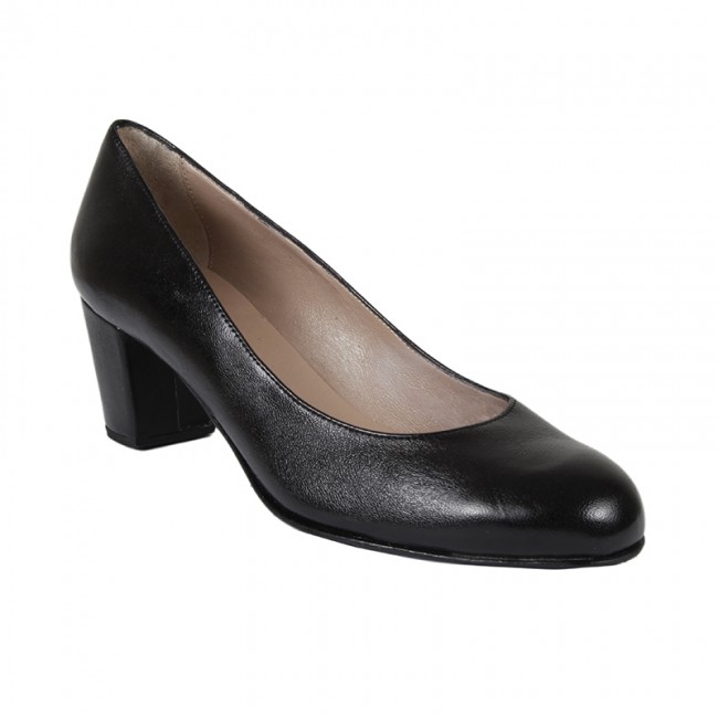 Bigshoes MX14200-01 Δερμάτινη Γόβα Μαύρη 6.5cm