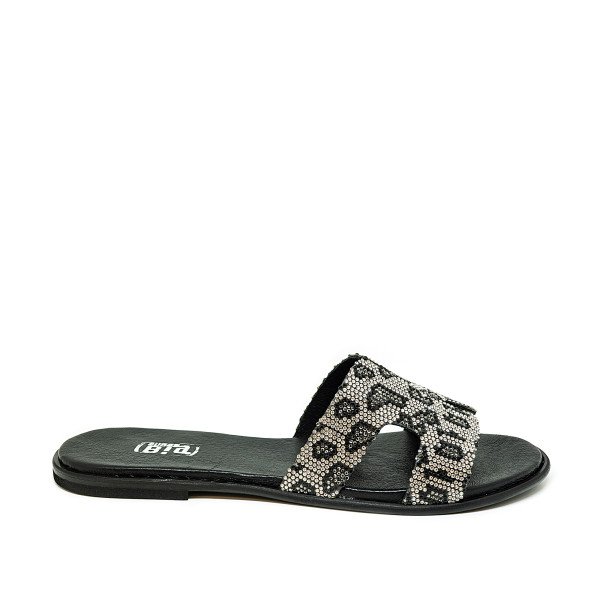 Bigshoes GA0209-04 Leather Sandal Black Silver Bigshoes GA0209-04 Leather Sandal Black Silver
