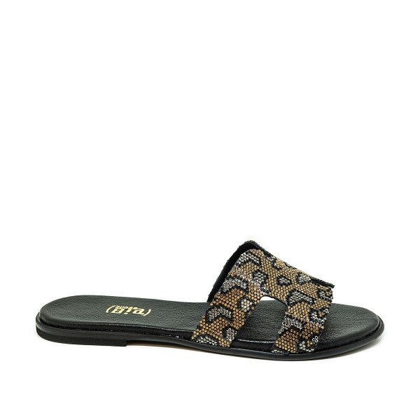 Bigshoes GA0209-06 Leather Sandal Black Gold Bigshoes GA0209-06 Leather Sandal Black Gold
