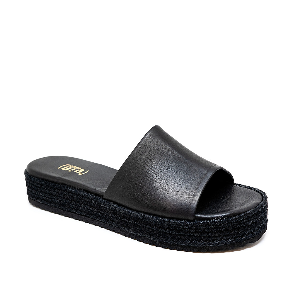 Bigshoes GA0214-01 Leather Mule Black Bigshoes GA0214-01 Leather Mule Black