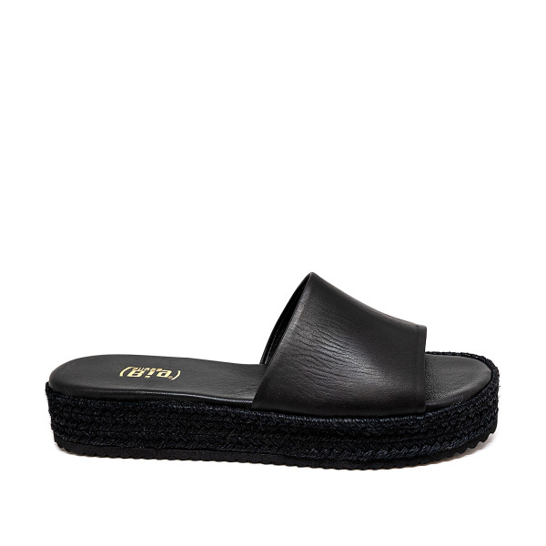 Bigshoes GA0214-01 Leather Mule Black Bigshoes GA0214-01 Leather Mule Black