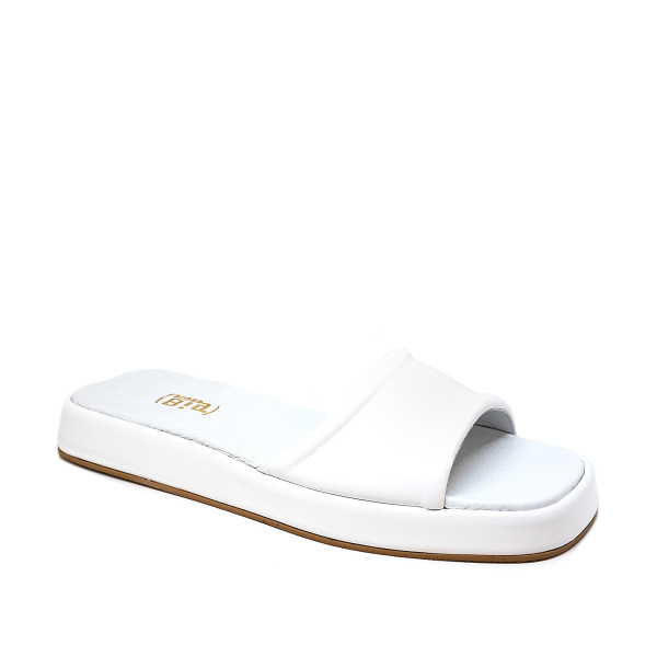 Bigshoes GA0304-02 Leather Mule White