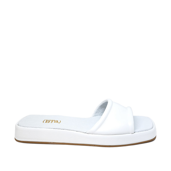 Bigshoes GA0304-02 Leather Mule White
