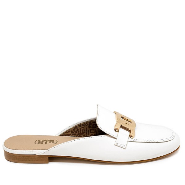 Bigshoes GA1148-02 Leather Mule White Bigshoes GA1148-02 Leather Mule White