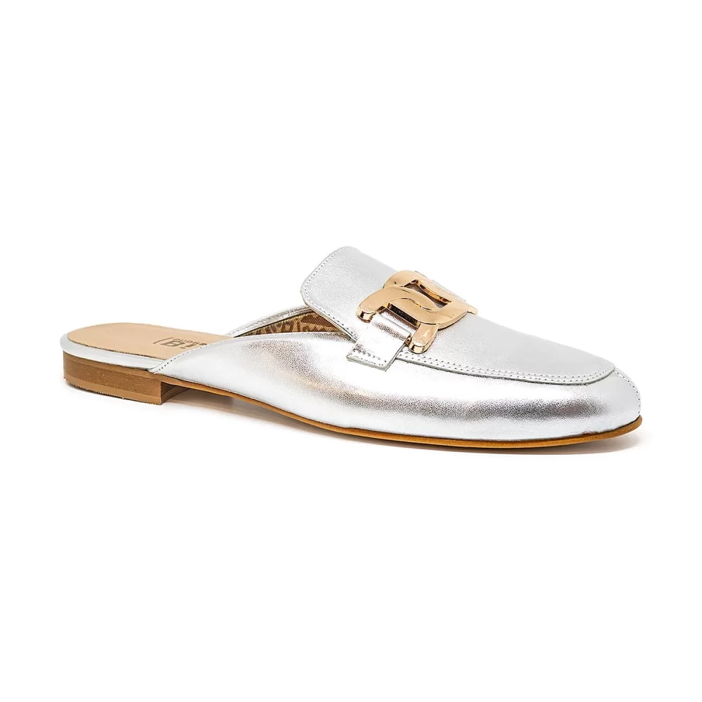 Bigshoes GA1148-04 Δερμάτινο Mule Ασημί Bigshoes GA1148-04 Δερμάτινο Mule Ασημί