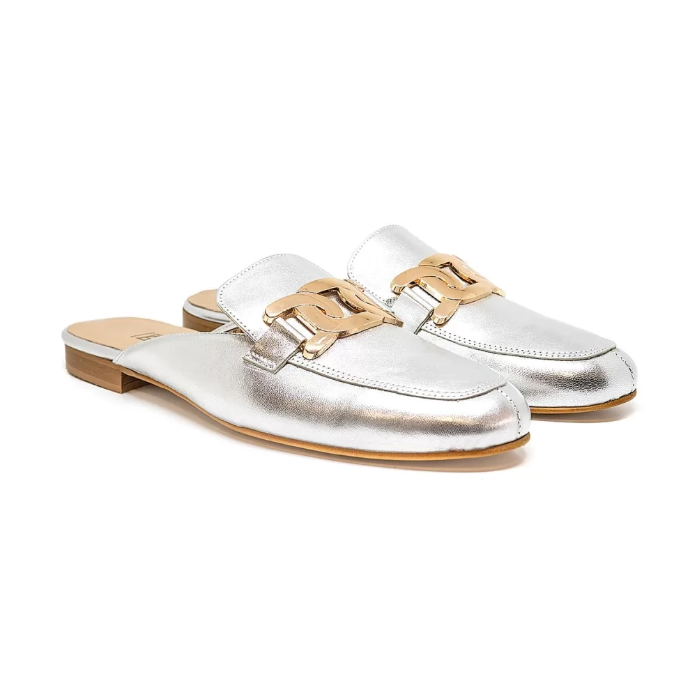 Bigshoes GA1148-04 Δερμάτινο Mule Ασημί Bigshoes GA1148-04 Δερμάτινο Mule Ασημί