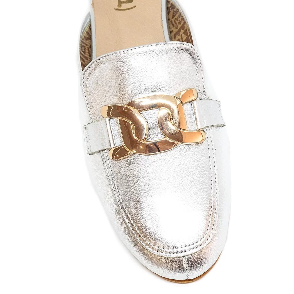 Bigshoes GA1148-04 Δερμάτινο Mule Ασημί Bigshoes GA1148-04 Δερμάτινο Mule Ασημί