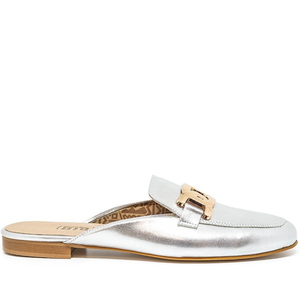 Bigshoes GA1148-04 Leather Mule Silver Bigshoes GA1148-04 Leather Mule Silver