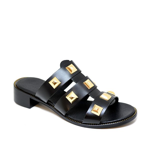 Bigshoes KL0069-01 Leather Mule Black Bigshoes KL0069-01 Leather Mule Black