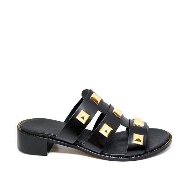 Bigshoes KL0069-01 Leather Mule Black Bigshoes KL0069-01 Leather Mule Black