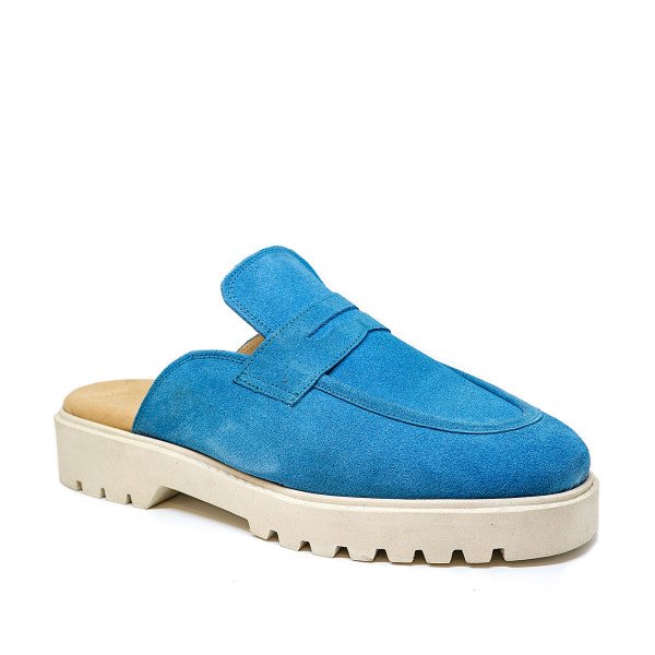 Bigshoes KL30230-11 Δερμάτινο Mule Σιέλ