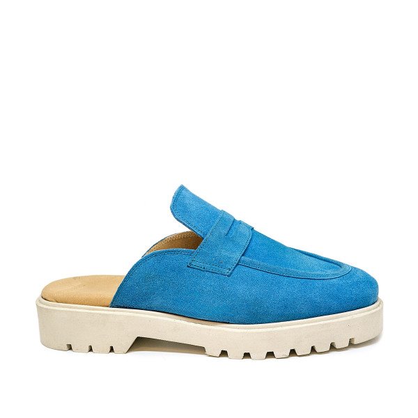 Bigshoes KL30230-11 Δερμάτινο Mule Σιέλ