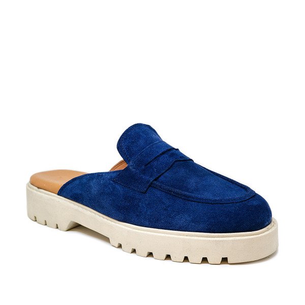 Bigshoes KL30230-18 Leather Mule Blue Bigshoes KL30230-18 Leather Mule Blue