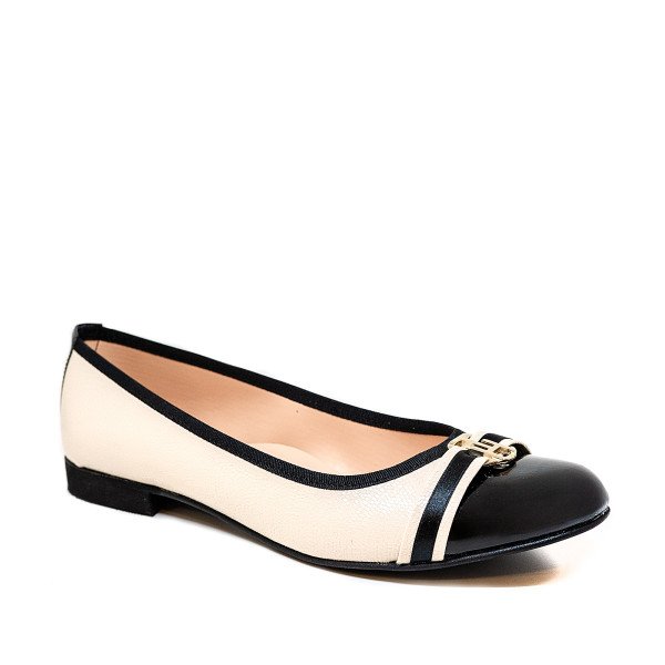 Bigshoes (Blondie) KS1361-01 Ballerina Beige Black Bigshoes (Blondie) KS1361-01 Ballerina Beige Black