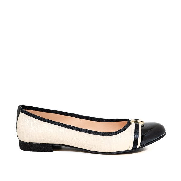Bigshoes (Blondie) KS1361-01 Ballerina Beige Black Bigshoes (Blondie) KS1361-01 Ballerina Beige Black