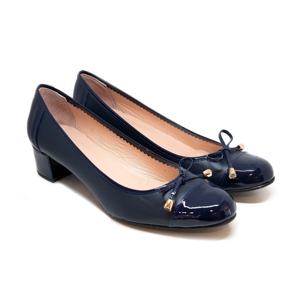 Bigshoes MX1627-18 Leather Pumps Blue 5cm Bigshoes MX1627-18 Leather Pumps Blue 5cm