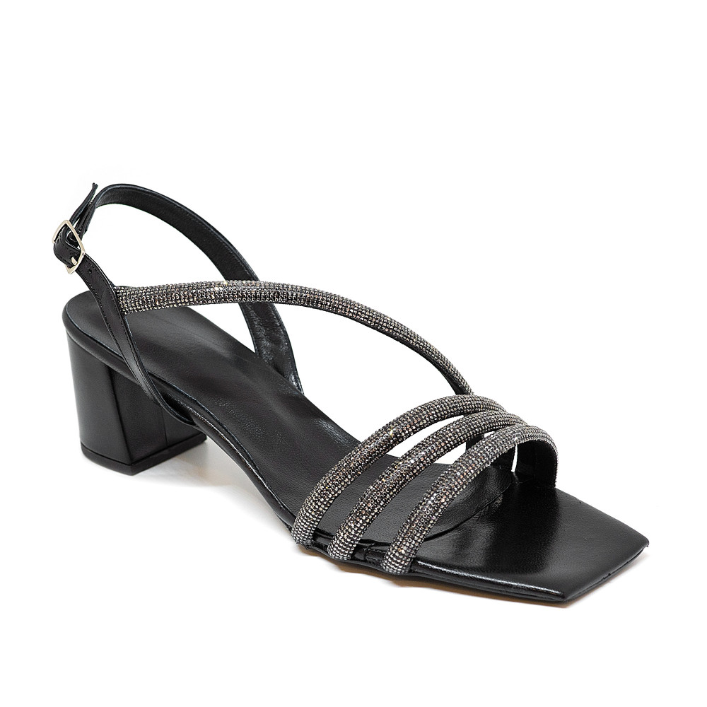 Bigshoes MX22134-01 Leather Sandal Black 5cm Bigshoes MX22134-01 Leather Sandal Black 5cm