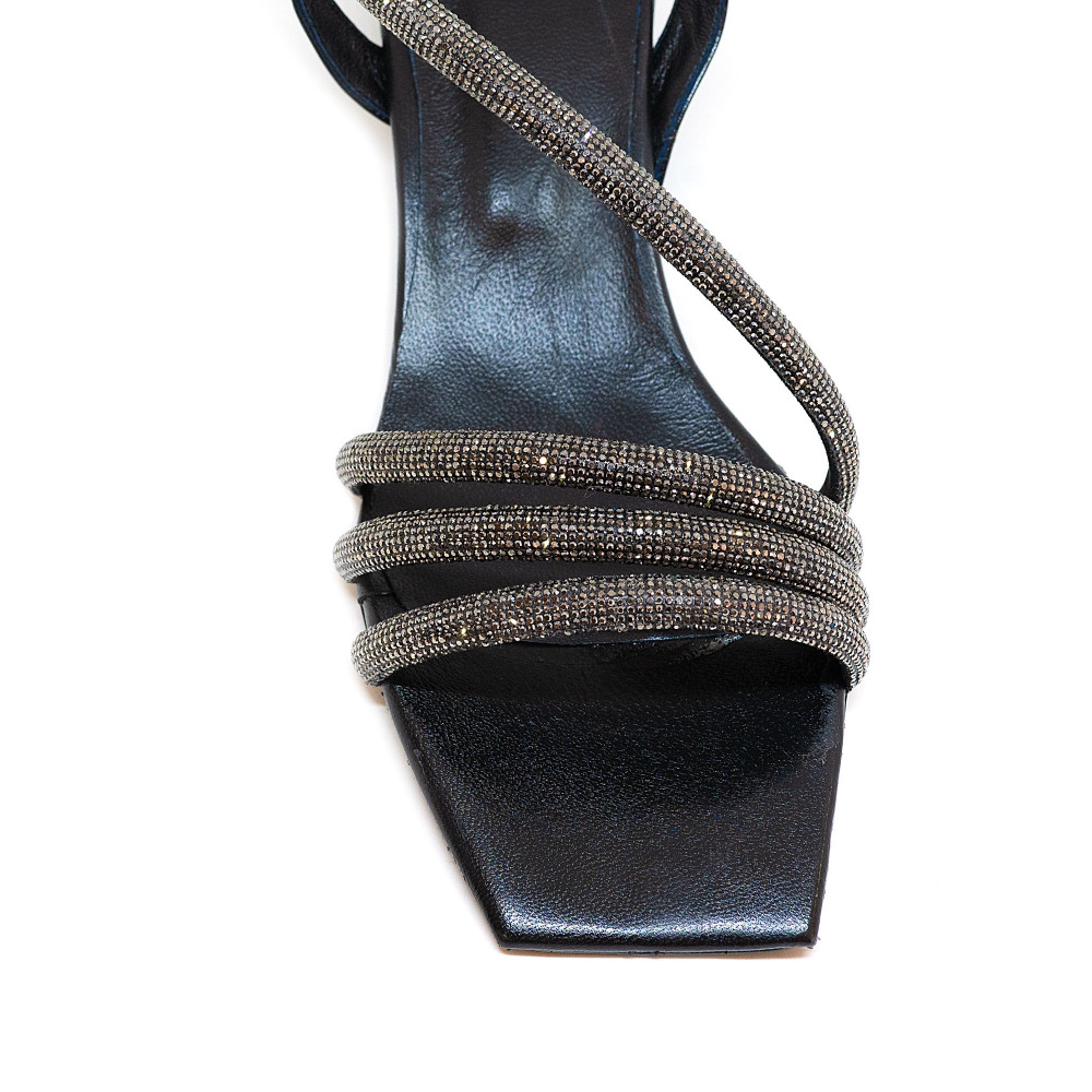 Bigshoes MX22134-01 Leather Sandal Black 5cm Bigshoes MX22134-01 Leather Sandal Black 5cm