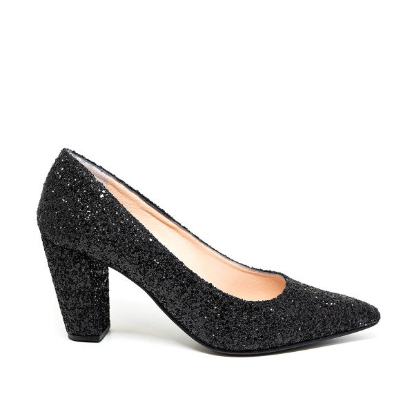 Bigshoes MX9121-01GL  Leather Heel Black 8cm Bigshoes MX9121-01GL  Leather Heel Black 8cm