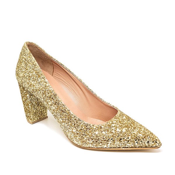 Bigshoes MX9121-06GL Leather Heel Gold 8cm Bigshoes MX9121-06GL Leather Heel Gold 8cm