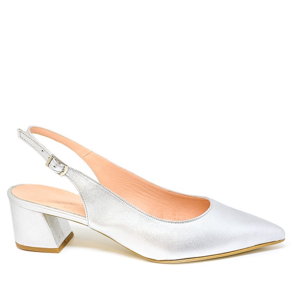 Bigshoes MX9123-04 Leather Pump Silver 5.5cm Bigshoes MX9123-04 Leather Pump Silver 5.5cm