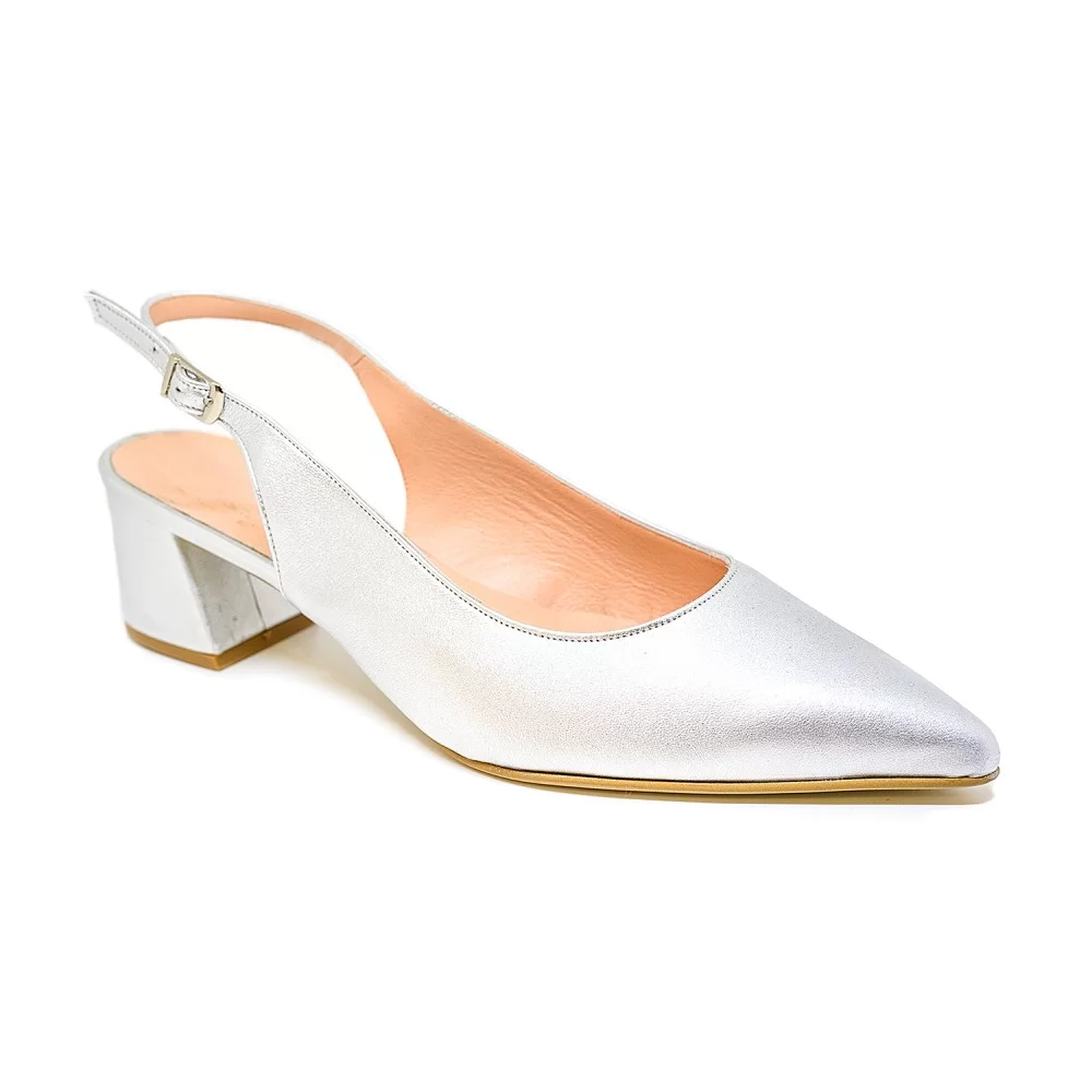 Bigshoes MX9123-04 Δερμάτινη Γόβα Ασημί 5.5cm Bigshoes MX9123-04 Δερμάτινη Γόβα Ασημί 5.5cm