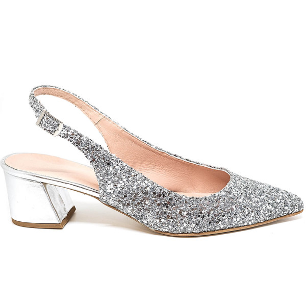 Bigshoes MX9123-04gl Leather Pump Silver 5.5cm Bigshoes MX9123-04gl Leather Pump Silver 5.5cm