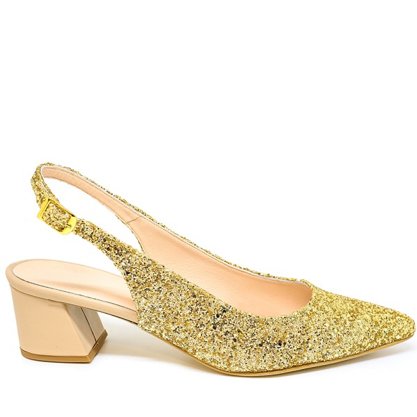 Bigshoes MX9123-06GL Leather Pump Gold 5.5cm Bigshoes MX9123-06GL Leather Pump Gold 5.5cm