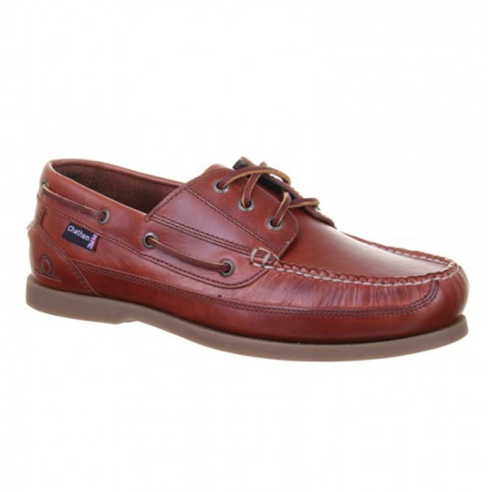 Chatham Rockwell Chestnut Δερμάτινα Boat Shoes Ταμπά