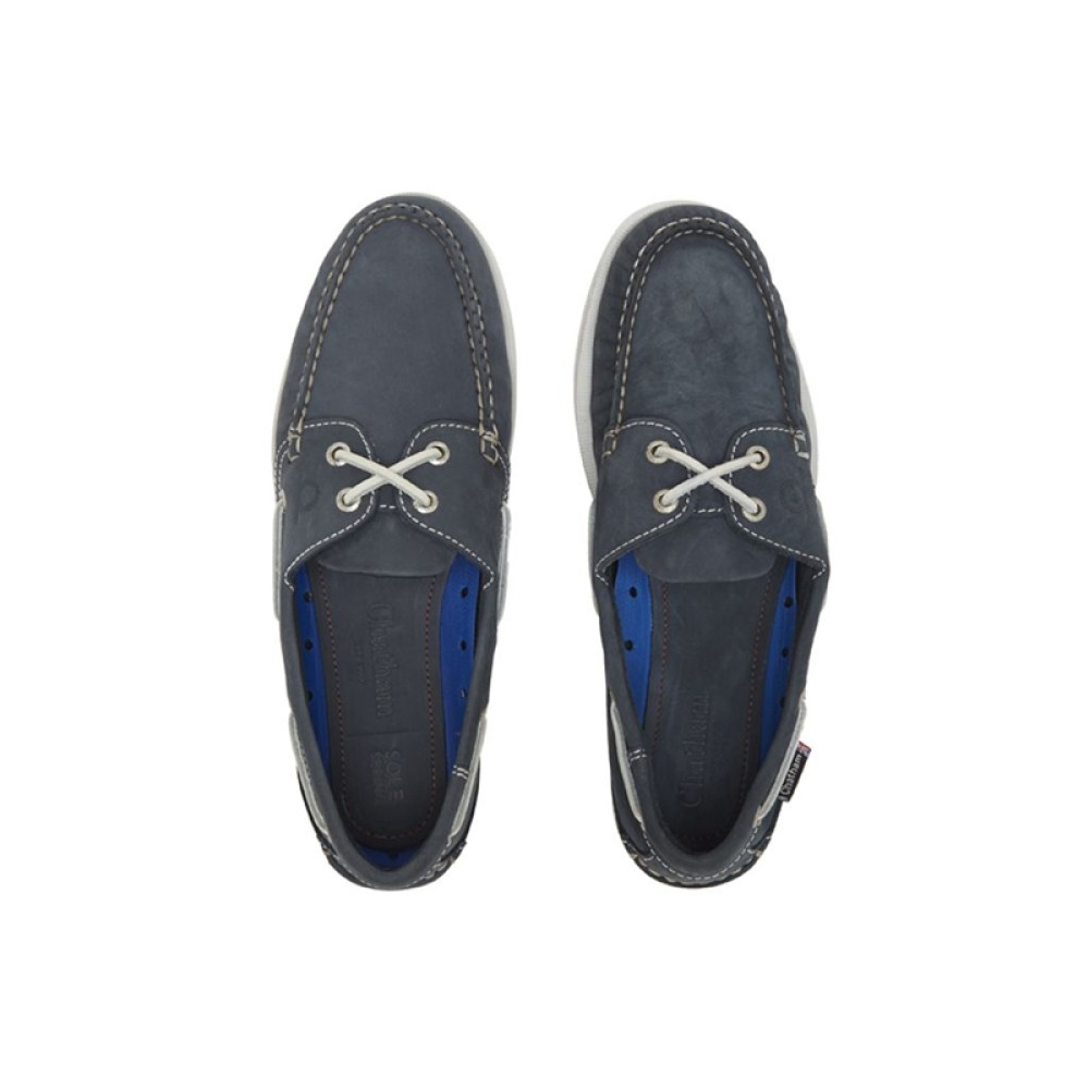 Chatham Pacific G2 Navy Δερμάτινα Boat Shoes Μπλε
