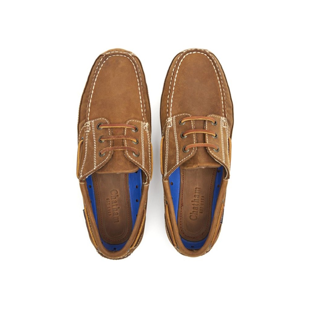 Chatham Rockwell Walnut Leather Brown Boat Shoes