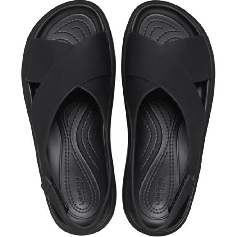 Crocs Brooklyn Luxe Cross Strap Sandal 223111-03 Anatomical Sandal Black Crocs Brooklyn Luxe Cross Strap Sandal 223111-03 Anatomical Sandal Black