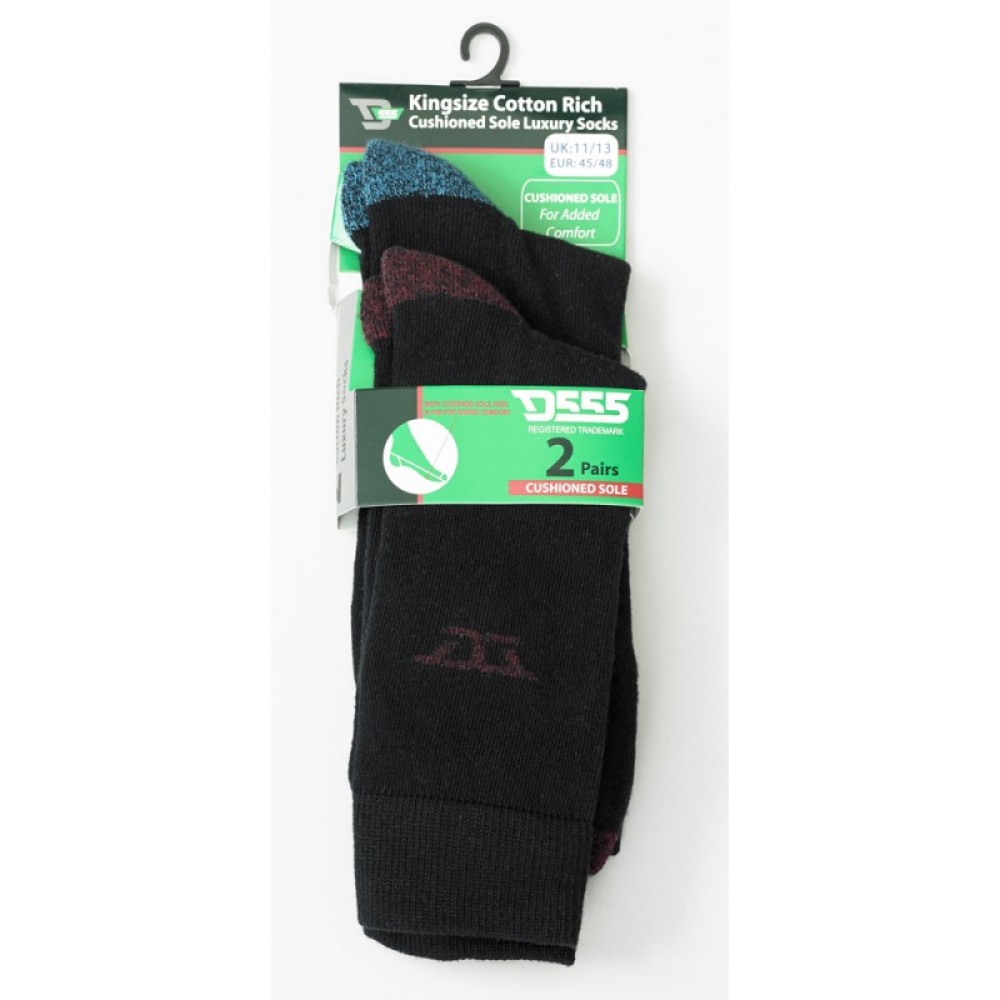 D555 Eden 2 Pack (KS2309) Μαύρες Κάλτσες