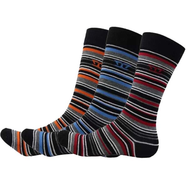 D555 Roxton 931300 Cotton Rich Luxury Stripe 3pack Socks Mutli D555 Roxton 931300 Cotton Rich Luxury Stripe 3pack Socks Mutli