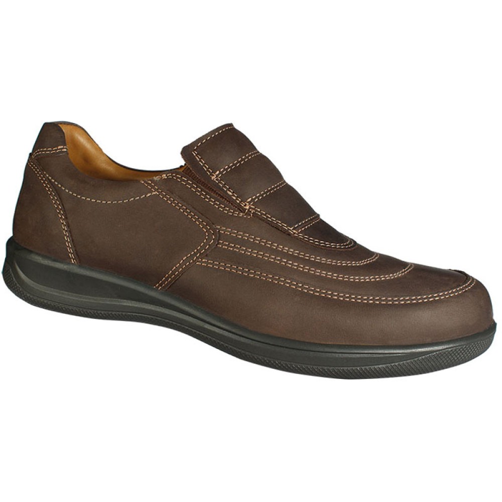 Jomos 42141125370 Ανατομικό Δερμάτινο Comfort Casual Καφέ