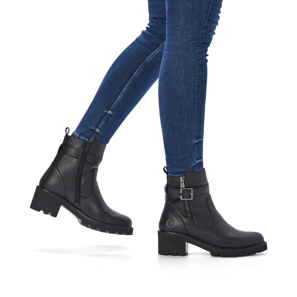 Remonte D0A71-01 Anatomical Leather Ankle Boot Black 5cm Remonte D0A71-01 Anatomical Leather Ankle Boot Black 5cm
