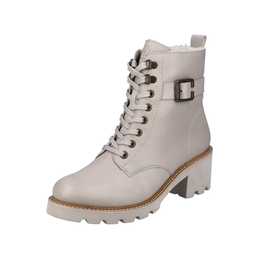 Remonte D0A74-60 Anatomical Leather Ankle Boot Ivory 5.5cm Remonte D0A74-60 Anatomical Leather Ankle Boot Ivory 5.5cm