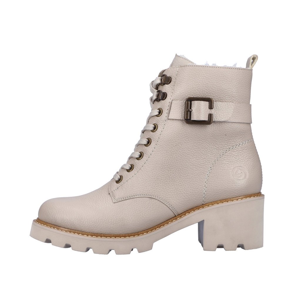 Remonte D0A74-60 Anatomical Leather Ankle Boot Ivory 5.5cm Remonte D0A74-60 Anatomical Leather Ankle Boot Ivory 5.5cm