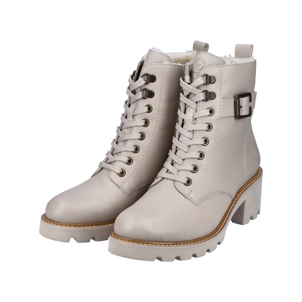 Remonte D0A74-60 Anatomical Leather Ankle Boot Ivory 5.5cm Remonte D0A74-60 Anatomical Leather Ankle Boot Ivory 5.5cm