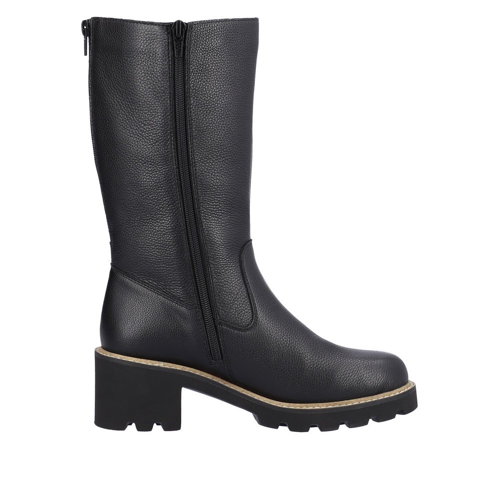 Remonte D0A78-01 Anatomic Leather Heeled Boot Black 5cm Remonte D0A78-01 Anatomic Leather Heeled Boot Black 5cm