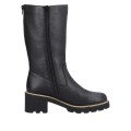 Remonte D0A78-01 Anatomic Leather Heeled Boot Black 5cm Remonte D0A78-01 Anatomic Leather Heeled Boot Black 5cm