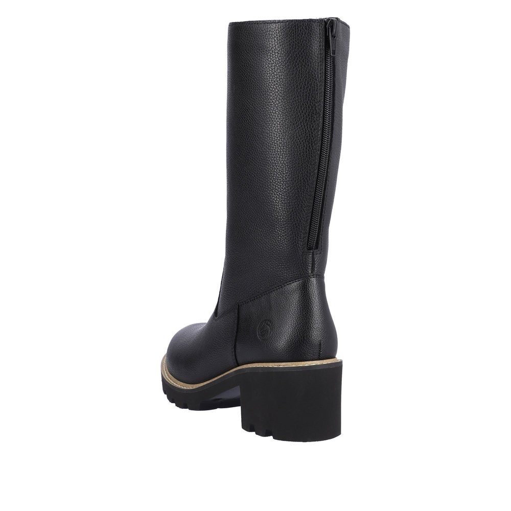 Remonte D0A78-01 Anatomic Leather Heeled Boot Black 5cm Remonte D0A78-01 Anatomic Leather Heeled Boot Black 5cm