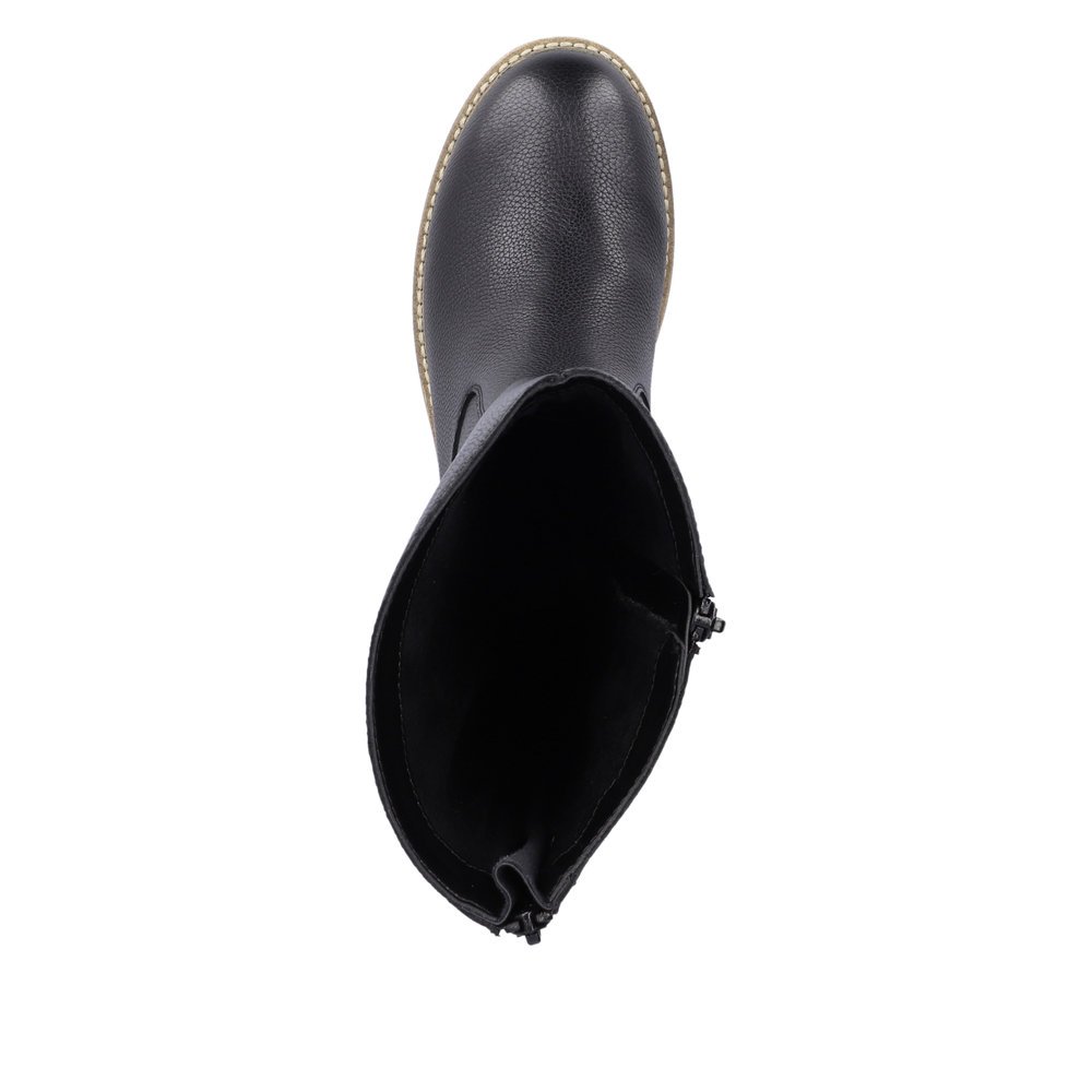 Remonte D0A78-01 Anatomic Leather Heeled Boot Black 5cm Remonte D0A78-01 Anatomic Leather Heeled Boot Black 5cm