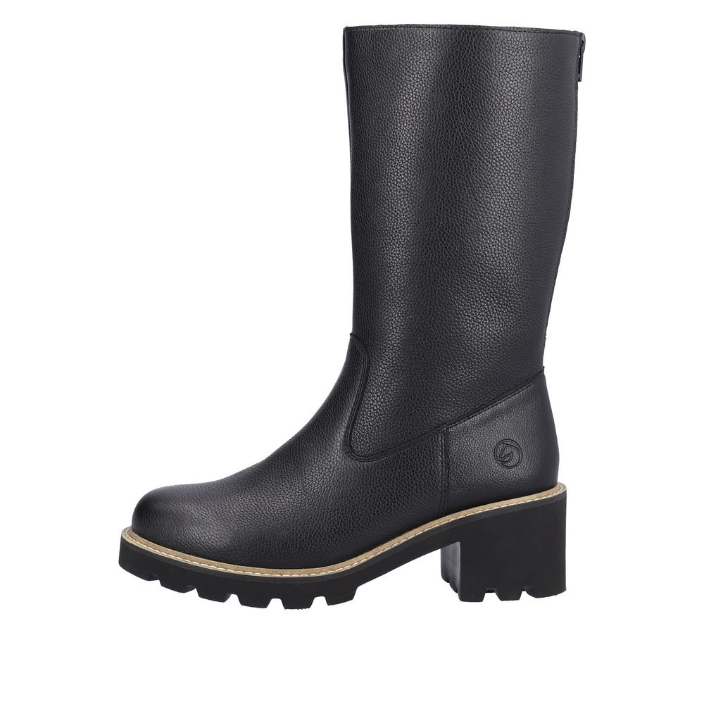 Remonte D0A78-01 Anatomic Leather Heeled Boot Black 5cm Remonte D0A78-01 Anatomic Leather Heeled Boot Black 5cm