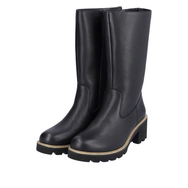 Remonte D0A78-01 Anatomic Leather Heeled Boot Black 5cm Remonte D0A78-01 Anatomic Leather Heeled Boot Black 5cm