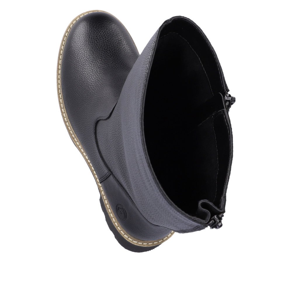 Remonte D0A78-01 Anatomic Leather Heeled Boot Black 5cm Remonte D0A78-01 Anatomic Leather Heeled Boot Black 5cm