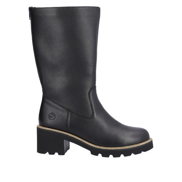 Remonte D0A78-01 Anatomic Leather Heeled Boot Black 5cm Remonte D0A78-01 Anatomic Leather Heeled Boot Black 5cm