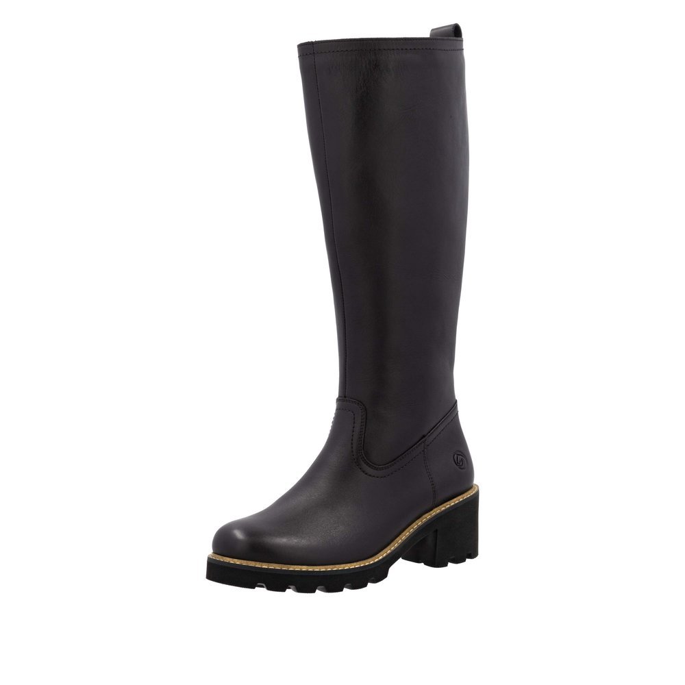 Remonte D0A79-00 Anatomic Leather Heeled Boot Black 5cm Remonte D0A79-00 Anatomic Leather Heeled Boot Black 5cm