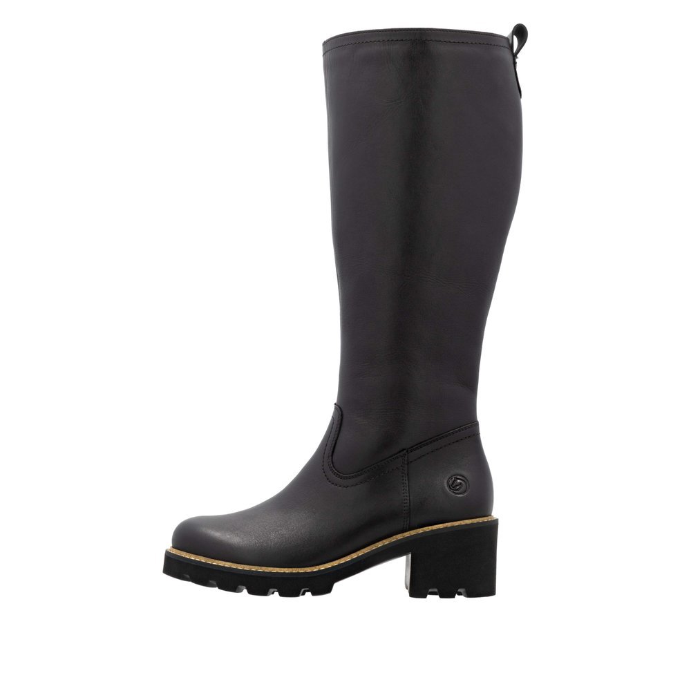 Remonte D0A79-00 Anatomic Leather Heeled Boot Black 5cm Remonte D0A79-00 Anatomic Leather Heeled Boot Black 5cm