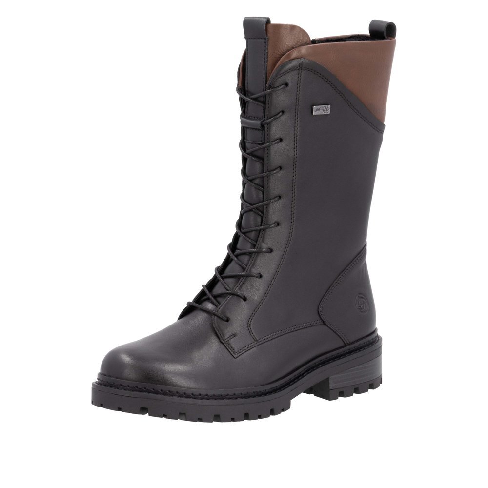 Remonte D0B79-03 Anatomic Leather Heeled Boot Black Remonte D0B79-03 Anatomic Leather Heeled Boot Black